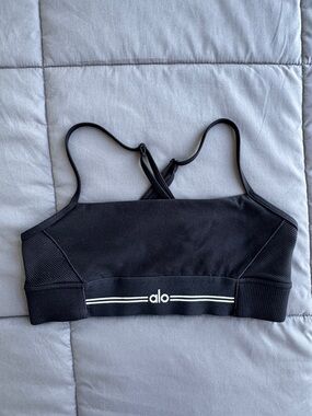 ALO Yoga Black Strappy Sports Bra  - size S